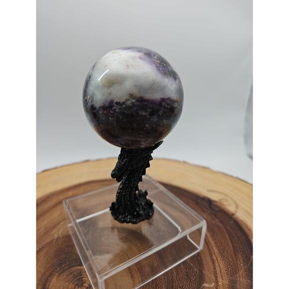 Rainbow Labradorite Sphere .45lb 53mm W/Dragon Stand - Picture 11 of 11